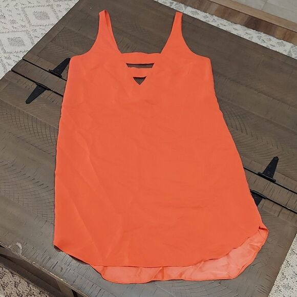 Amanda Uprichard Neon Orange Silk Slip Dress Gown Sz S - Picture 1 of 12